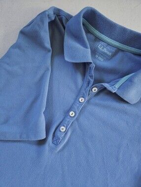 LL Bean Women's Polo Shirt Periwinkle Blue Medium
